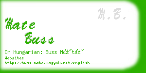 mate buss business card